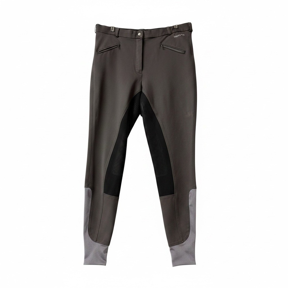 Buckwild Breeches Equestrian Horse Riding Pants Women’s Sz 36 Gray/Black Stretch